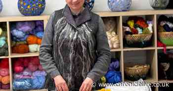 A Ukrainian textile artist who recovered from leukaemia is hosting her first solo exhibition