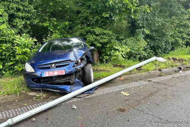 Auto ramt verlichtingspaal aan afrit Loppem op E40: geen gewonden