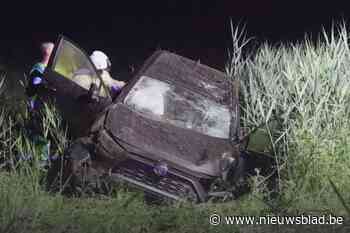 Bestuurder knalt tegen elektriciteitspaal en eindigt in gracht