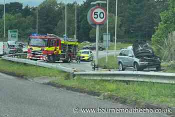 Car fire brings traffic to a halt on busy road