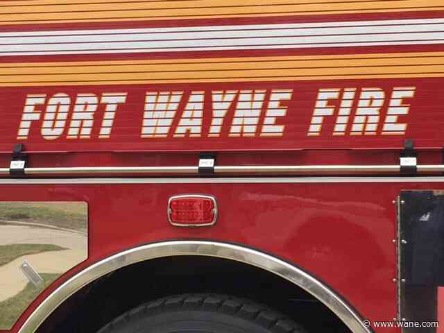 A roof catches fire due to lightning strike, no injuries