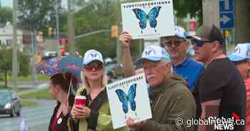 Rally in Cobourg, Ont. demands answers for toddler’s death at daycare one year ago