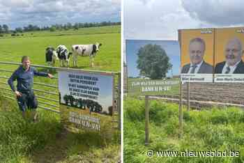 Boer Stijn (34) en z’n collega’s ‘danken’ N-VA met eigen verkiezingsborden: “We plaatsen ze in heel West-Vlaanderen”