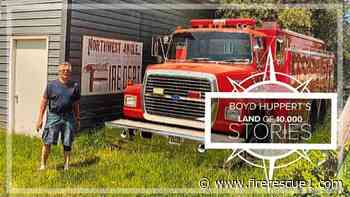 Firefighter poses for photo in front of all 775 Minn. firehouses