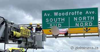 Protesters climb on Ottawa highway signs, causing delays and multi-vehicle crash: police