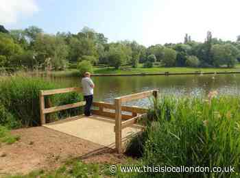 New fishing platform at Hampstead Heath Model Boating Pond