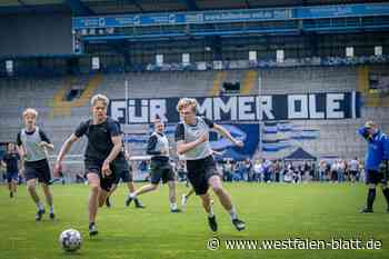 Kicken auf dem Rasen der Profis