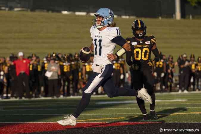 Mital shines as Argos beat Tiger-Cats 25-14 in pre-season-tilt