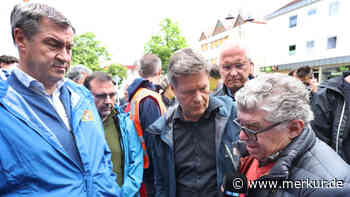 Als der Eisdielenbesitzer sein Hochwasser-Drama schildert, reagieren Habeck und Söder sehr unterschiedlich