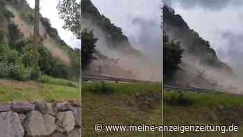 Mega-Mure in Österreich: Steine schlagen direkt vor filmendem Passanten ein – Anwohner sieht „schwarze Wolken“