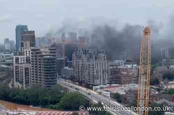 Canning Town: Fire at construction site in Canning Town