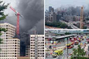 Canning Town Silvertown Way fire scene in pictures