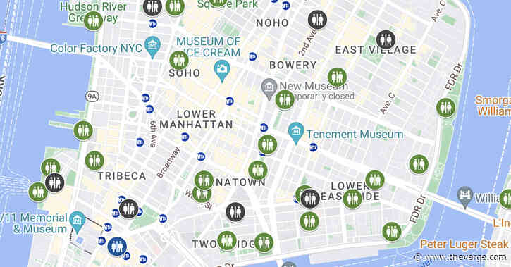 A new Google Maps layer shows public restrooms in NYC