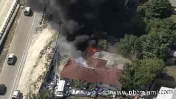 Crews respond to large house fire in Hollywood