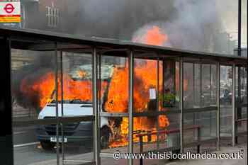 Finchley Road fire: Van bursts into flames on main A41 road