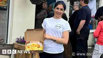 Chippy offers food for a penny to mark  D-Day