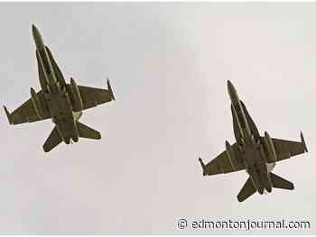 Canadian Armed Forces doing a pair of flybys for Elks and Riverhawks games