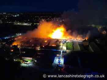 Six fire engines remain at scene of huge Blackpool fire