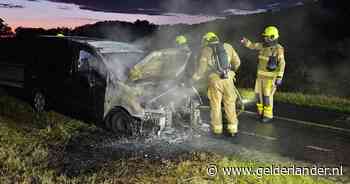 Auto vliegt in brand na botsing met ree: dier overleden