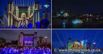 Newcastle United legends light up the Quayside in spectacular 3D light show