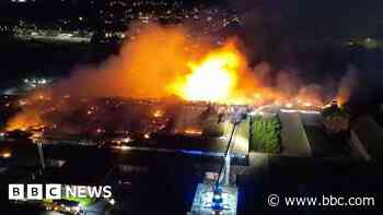 Huge blaze rips through former government site