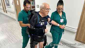 Robot-like exoskeleton helps Tampa stroke patient walk again