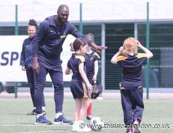 Ledley King Spurs summer football for Enfield schools