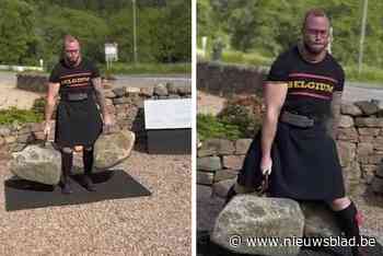 Yarni (24) heft als allereerste Belg de 332 kilogram zware Dinnie Stones op: “Beste moment van mijn leven tot nu toe”