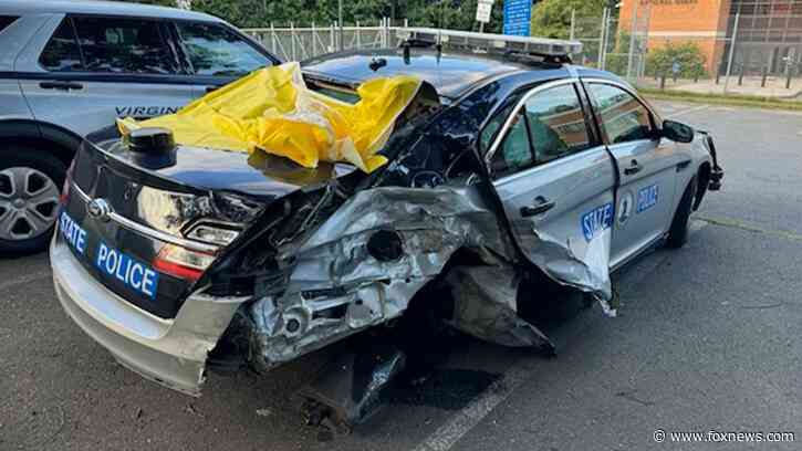 Virginia state trooper hit during DUI stop after another impaired driver slams into patrol vehicle