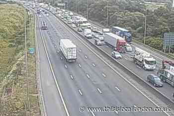 A282 Dartford Crossing: Overturned vehicle closes two lanes