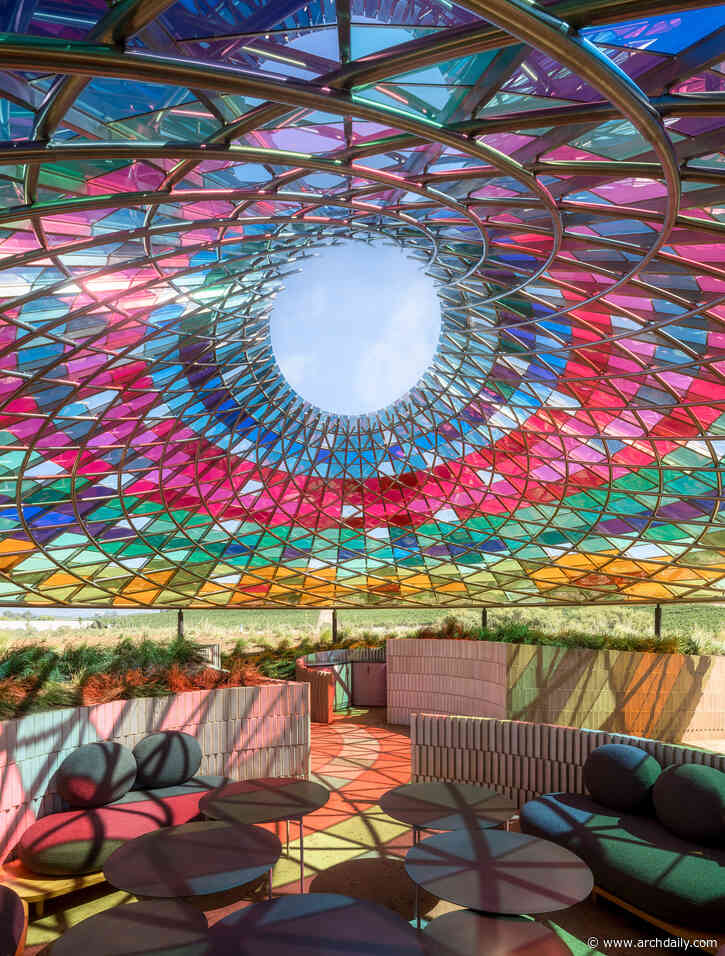 A Multicolored Glass Canopy for Senses, Shelter and Hospitality: The Vertical Panorama Pavilion