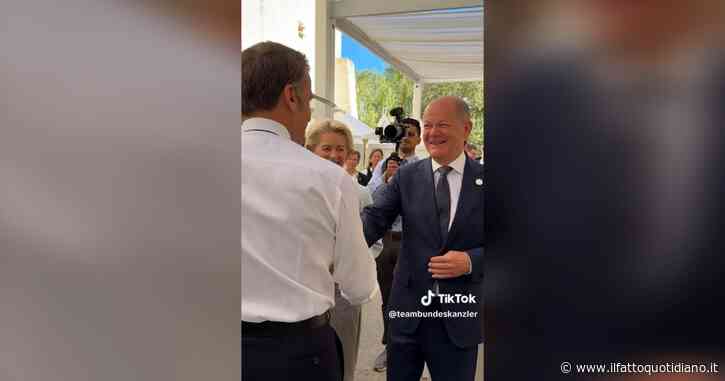 Il cancelliere Scholz festeggia il compleanno al G7, da Macron a Biden: i leader gli cantano “tanti auguri” – Video