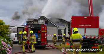 Zeer grote brand in Buren onder controle: twee loodsen uitgebrand, boeren moeten vee naar binnen halen