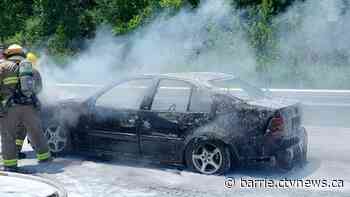 Vehicle fire impacts Highway 400 southbound traffic