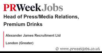 Alexander James Recruitment Ltd: Head of Press/Media Relations, Premium Drinks