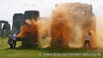 Klimaaktivisten besprühen Stonehenge mit Farbe