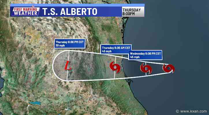 Alberto moving towards Tampico, Mexico.