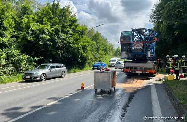 FW-WRN: TH_1 - LZ1 - Hydraulikschlauch geplatzt // Gefahrenstelle // Fahrbahn rutschig