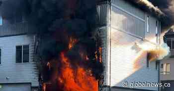 Fire rips through Spruce Grove townhome complex