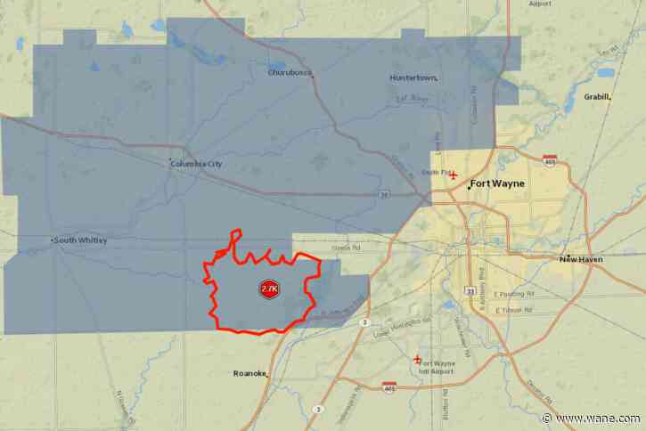 Over 2,000 without power in Whitley and Allen County