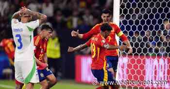 Dominant Spanje wint oververdiend van de regerende Europese kampioen maar bibbert wel nog even in het slot