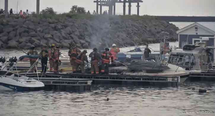 Boat catches fire near dock area at Outer Harbor