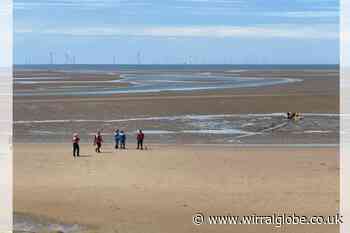 Dogwalker rescued after getting stuck in mud on Leasowe Bay