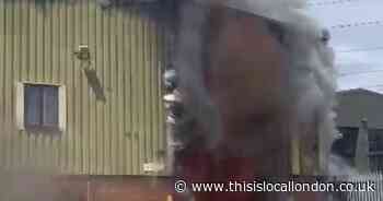 Ferry Lane Rainham fire: Close-up footage of inferno