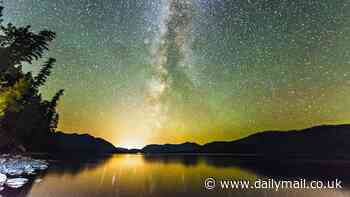 Moment cylinder-shaped 'alien spacecraft' glides above Big Sky Country in Montana is captured by local - as experts say 'it is a true mystery'