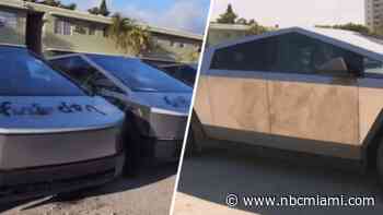 ‘F— Elon': Cybertrucks tagged with vulgar message for Tesla CEO in Fort Lauderdale