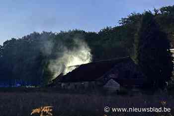 Dak van leegstaande schuur vat vuur