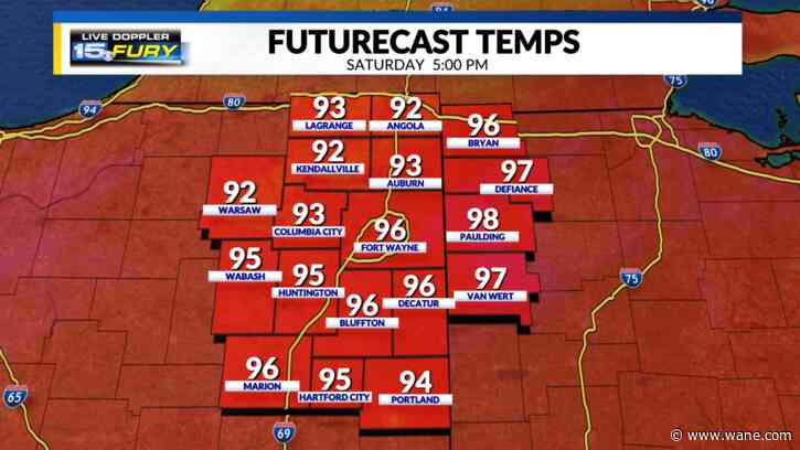 Steamy Saturday with high heat and humidity