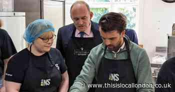Lib Dem leader Ed Davey visits Carshalton in election campain