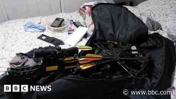 Police seize drugs, cash and crossbow in search